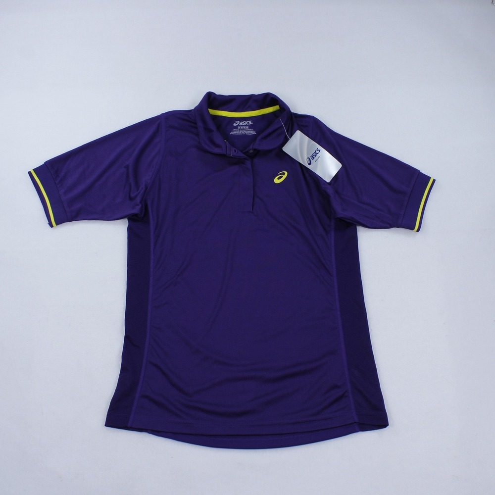 Asics Women's Purple Polo Shirt Size M Short Sleeve Athletic Golf Tennis Top